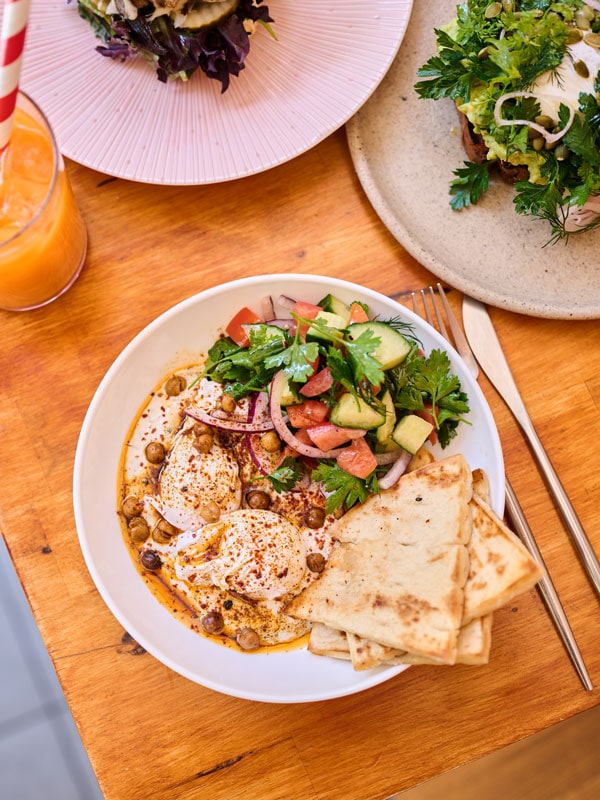 a close-up of food at Gather cafe, Canberra