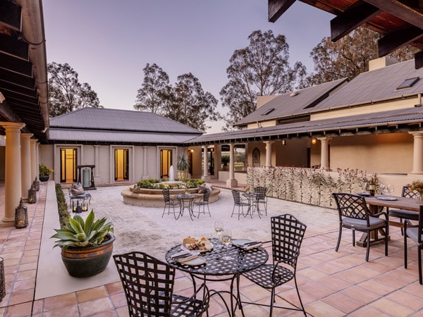 the tower lodge courtyard at Sebastian