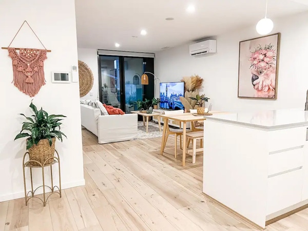 a light-filled Airbnb interior at Heart of The City, Reid