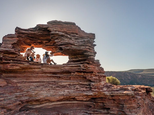 A group at Natures Window in Kalbarri National Park