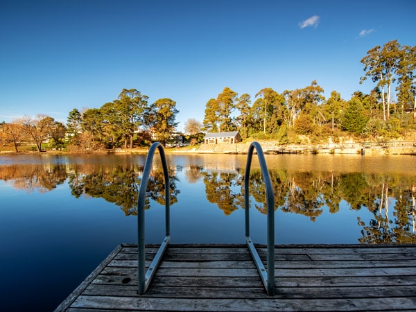 a diving platform at Lake Daylesford Jetty and Bridge