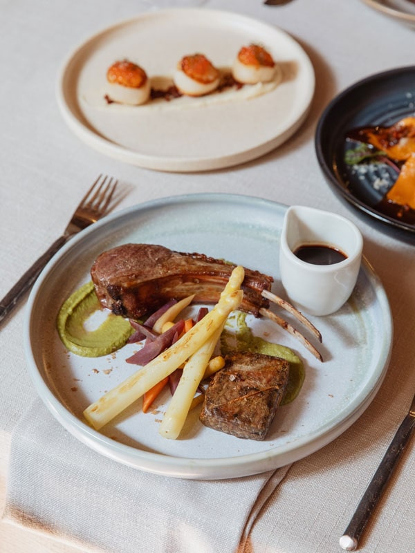 The duo of Margra Australian White Lamb at Tower Lodge restaurant