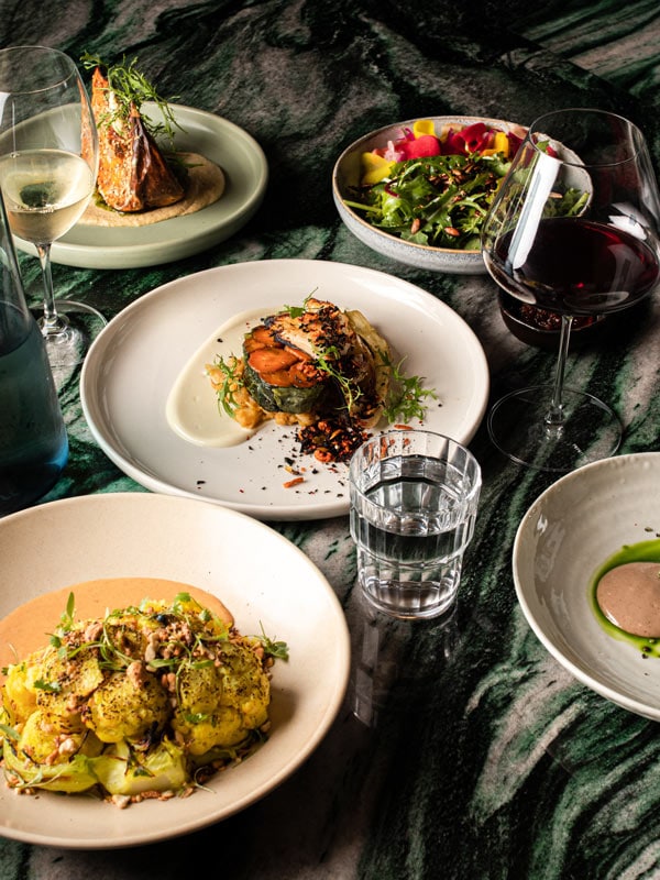 a vegetarian menu at Monster, Canberra