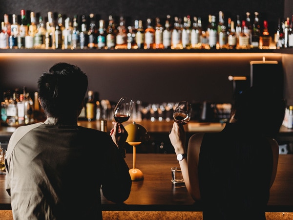 two people enjoying a drink at Mu, Canberra