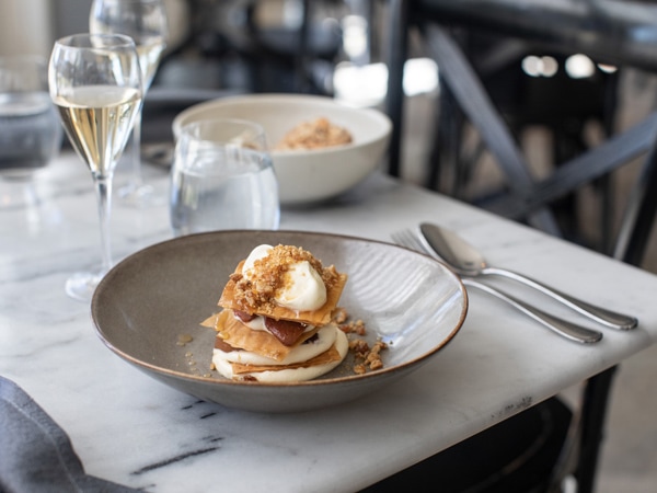 a plate of food with drinks at Muse Kitchen