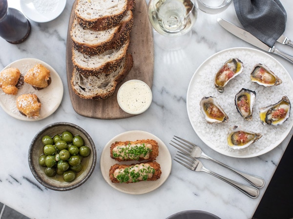 a table-top view of food at the Muse Kitchen