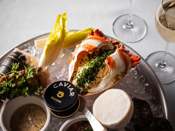a crab dish with caviar at Capitol Bar & Grill