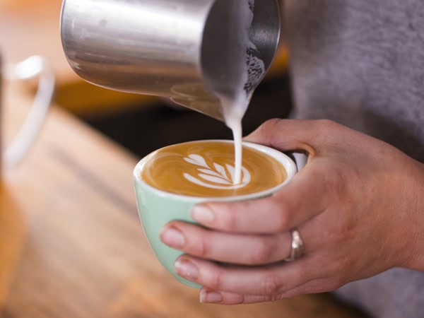 making latte art at The Cupping Room, Canberra