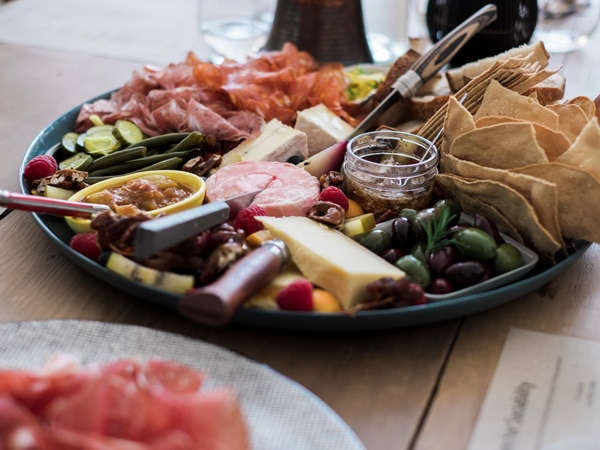 an antipasto platter at Usher Tinkler Wines