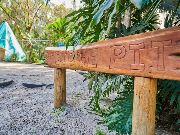 a didge pit at The Arts Factory Lodge