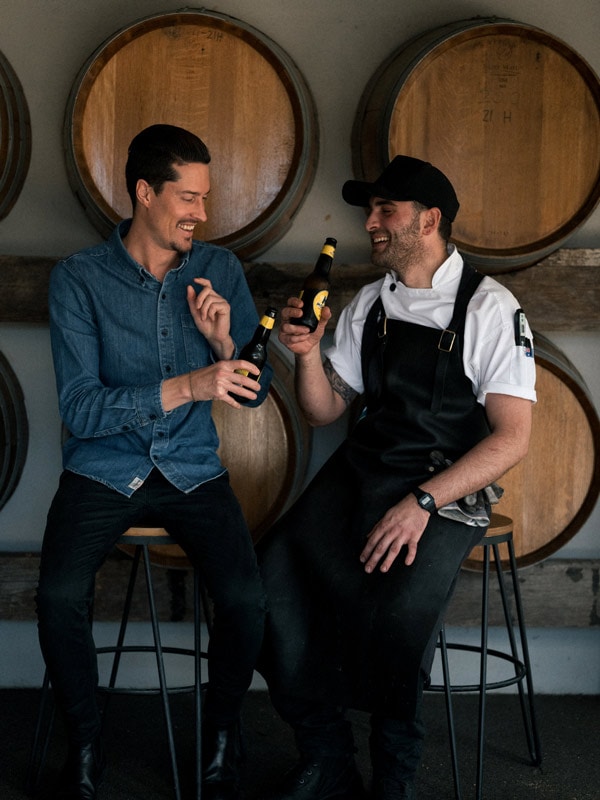 two people tasting wines at Yellow Billy