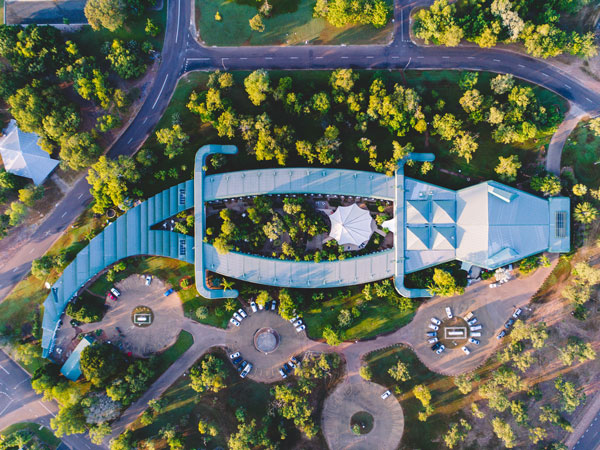a crocodile-shaped accommodation in Kakadu at Mercure Kakadu Crocodile Hotel 
