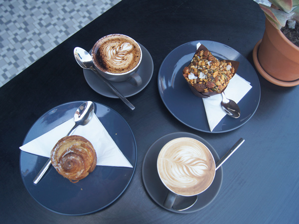 coffee and pastries at Bikesmith Espresso Bar