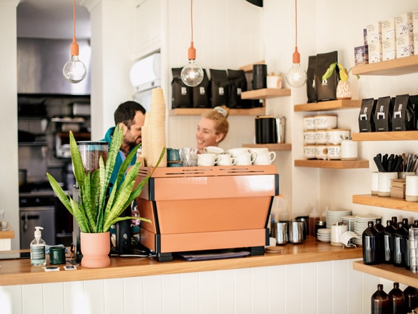 the coffee counter at Black Drop, Pottsville