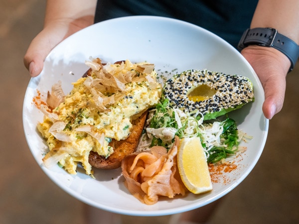 Scrambled eggs at Caffiend in Cairns.