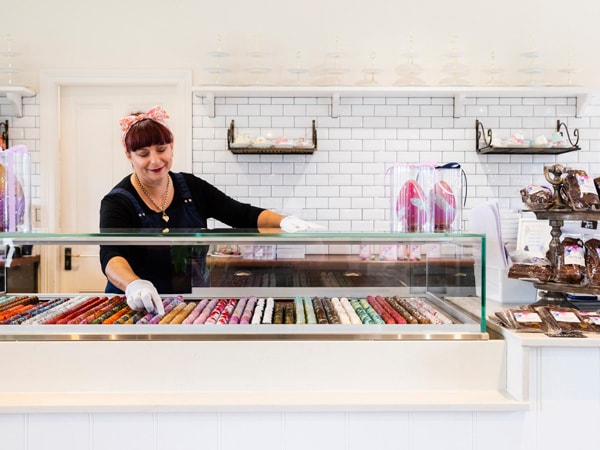 Artisan chocolates on display at Cocoa Nib, Pokolbin.