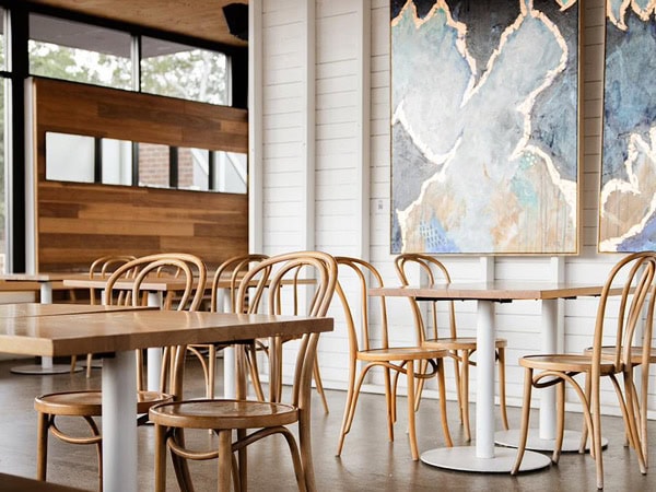 empty chairs inside Goodfriends Eatery, Newcastle