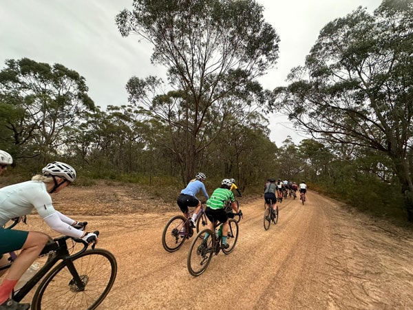 bikers gravel riding in the Hunter Valley
