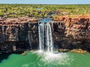 an aerial view of King George Falls