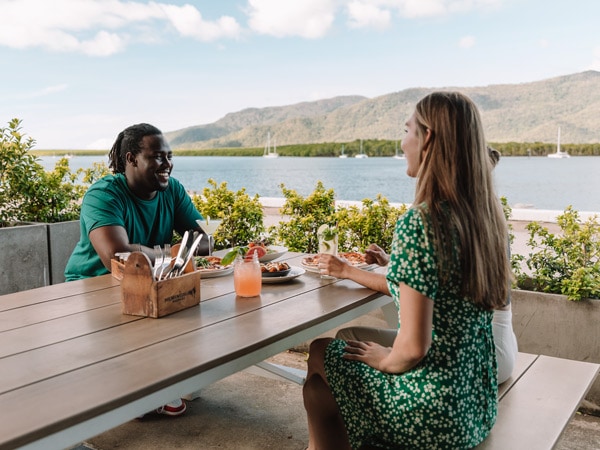 people dining at Hemingway's Brewery Cairns Wharf