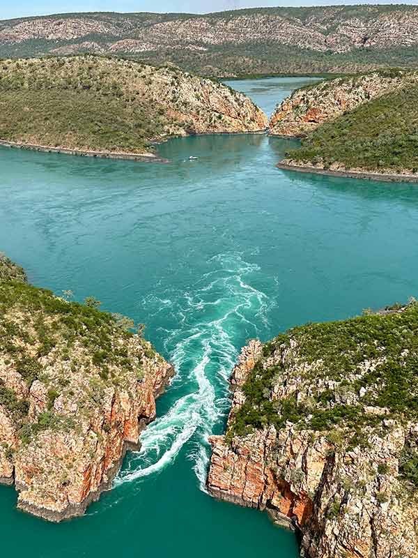 aerial view of Horizontal Falls 