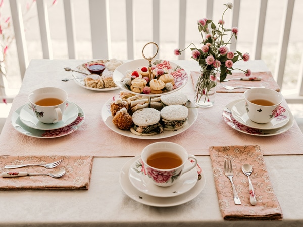 tea and pastries at House of Gabriel, Tumbulgum