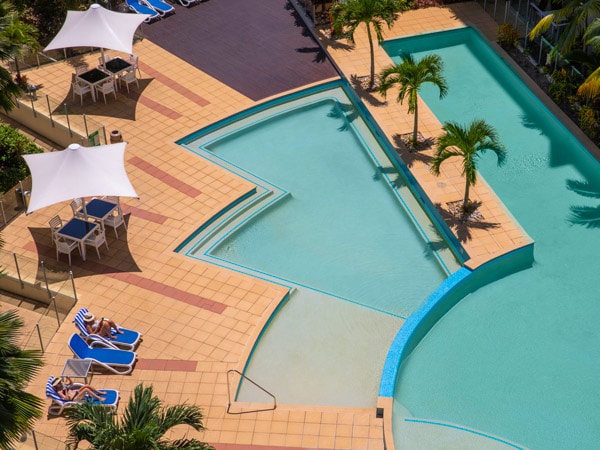 a top view of the pool at Mantra Trilogy Cairns