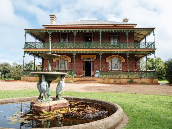 an old fountain fronting the Monte Cristo Homestead, Junee, NSW