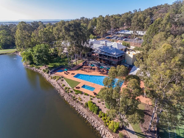 an aerial view of the Oaks Cypress Lakes Resort