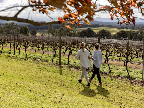 two women exploring the vineyard at wine tasting offerings at ScarboroughWine Co.