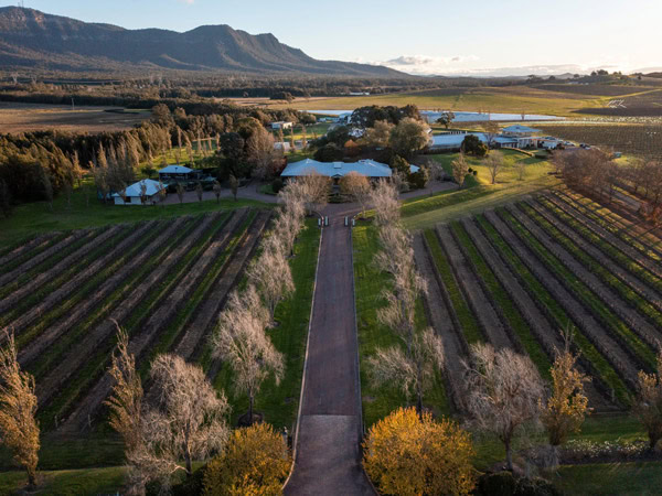 an aerial view of Scarborough Wine Co., Pokolbin