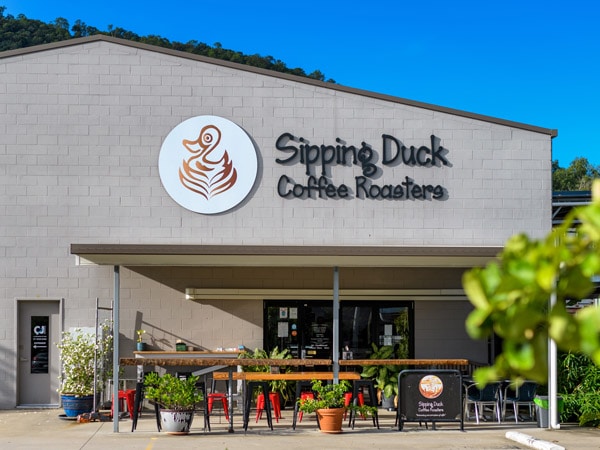 Sipping Duck Coffee Roasters in Stratford