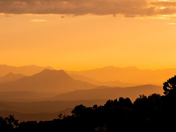 Sunset over McPherson Ranges