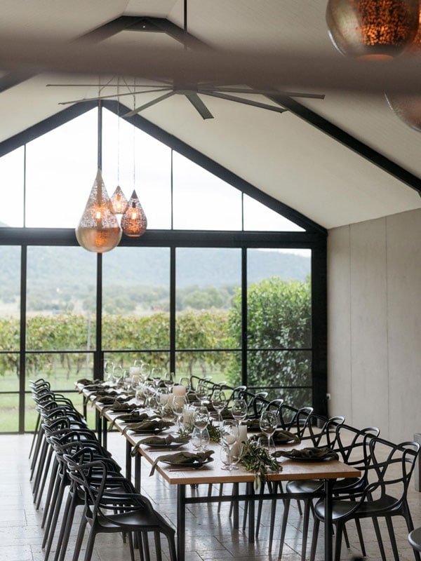 the dining area at Tinonee Vineyard Estate