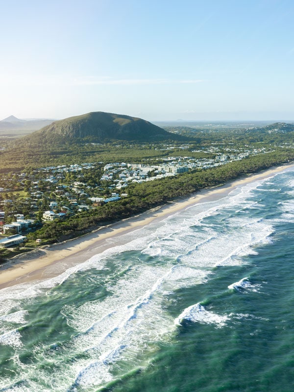 an aerial view of Sunshine Coast, Qld