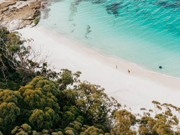 an aerial view of Murrays Beach, Jervis Bay