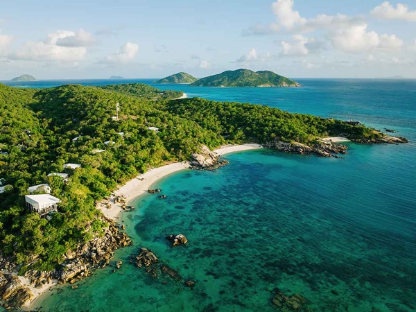 an aerial view of the Great Barrier Reef from Lizard Island Resort