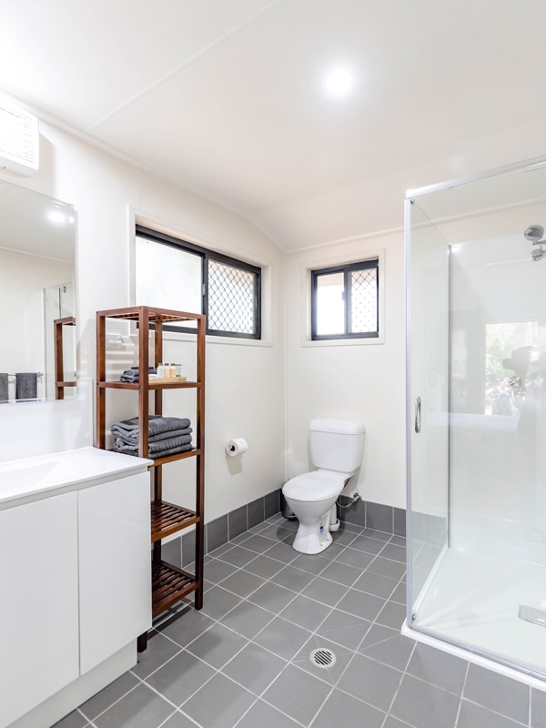 The ensuite bathrooms at Cape York Peninsula Logde