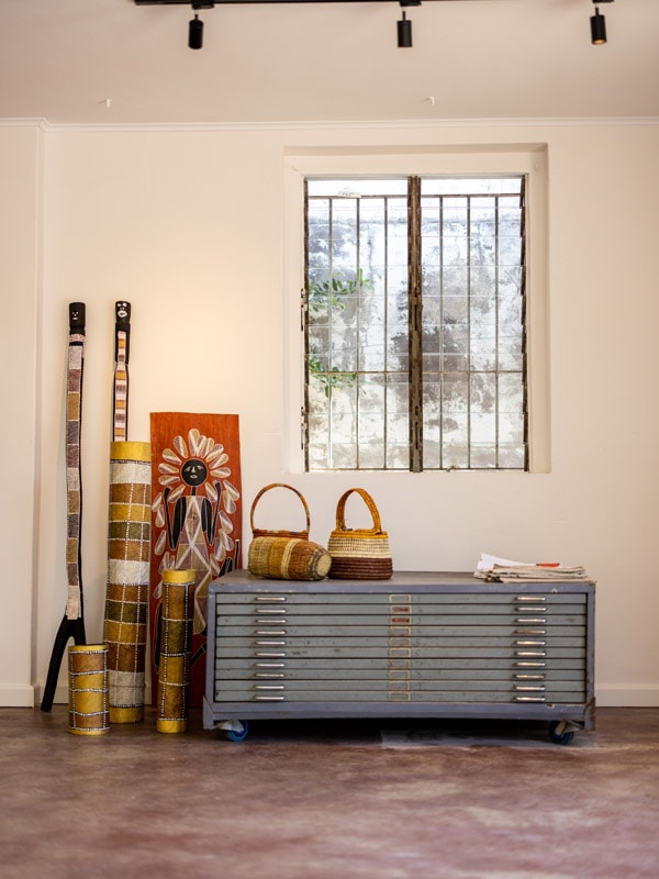 artisan items on display at Parap Laundry Gallery