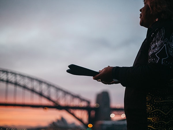 AAT Kings join Aunty Margret of Dreamtime Southern X on a walking tour of The Rocks, Sydney
