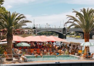 People by the pool at Afloat Melbourne