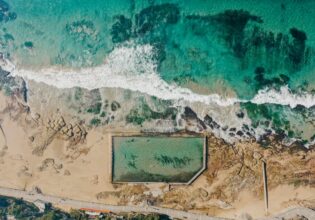 an aerial view of Cronulla Rock Pool in Cronulla