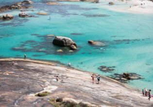People swimming at the beach in Denmark