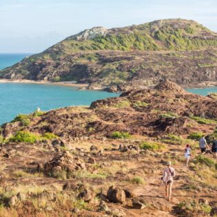 People walking to the northernmost tip of Australia in Cape York