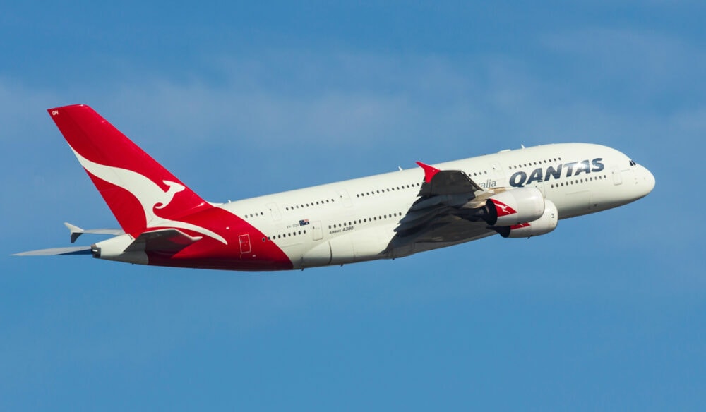 a Qantas plane flying