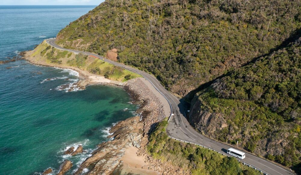 driving along Great Ocean Road, Vic