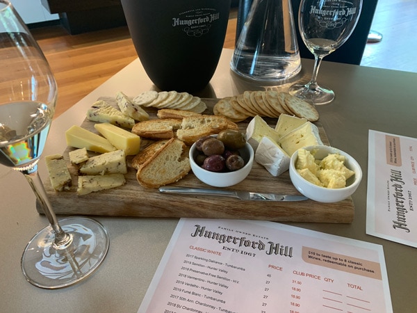 cheese and wine pairings at Hunter Valley Tours For Two