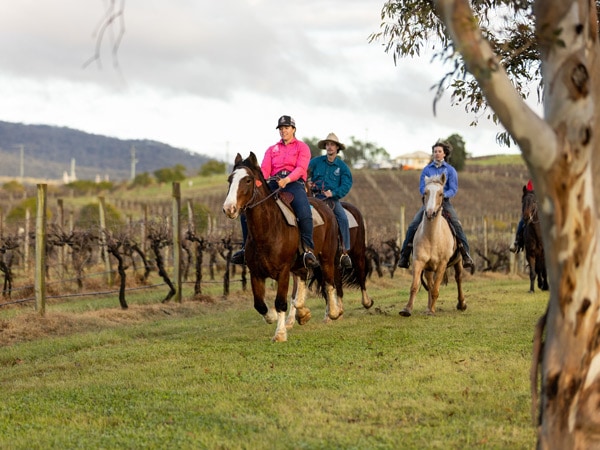 people riding horses in the Hunter Valley