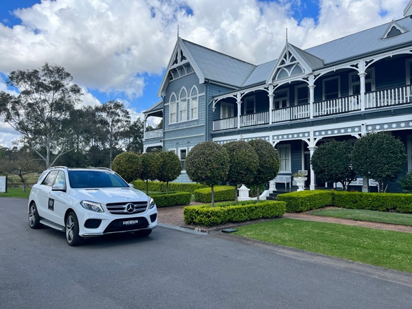 a Mercedes Benz outside a property, Hunter Valley Tours For Two
