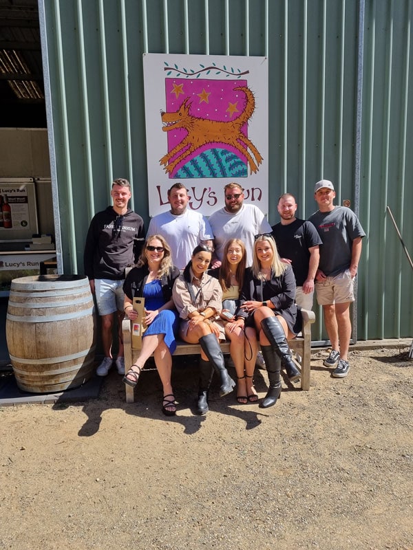 a group posing for a photo, Hunter Wine Journeys